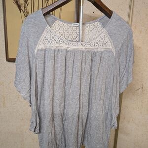 Maurices Gray Lace Detail Women's Top